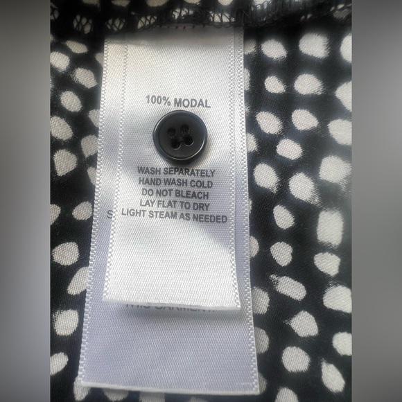 Emerson Fry India Collection Ry Shirtdress Painterly Dot Black White Button Down - Picture 14 of 14